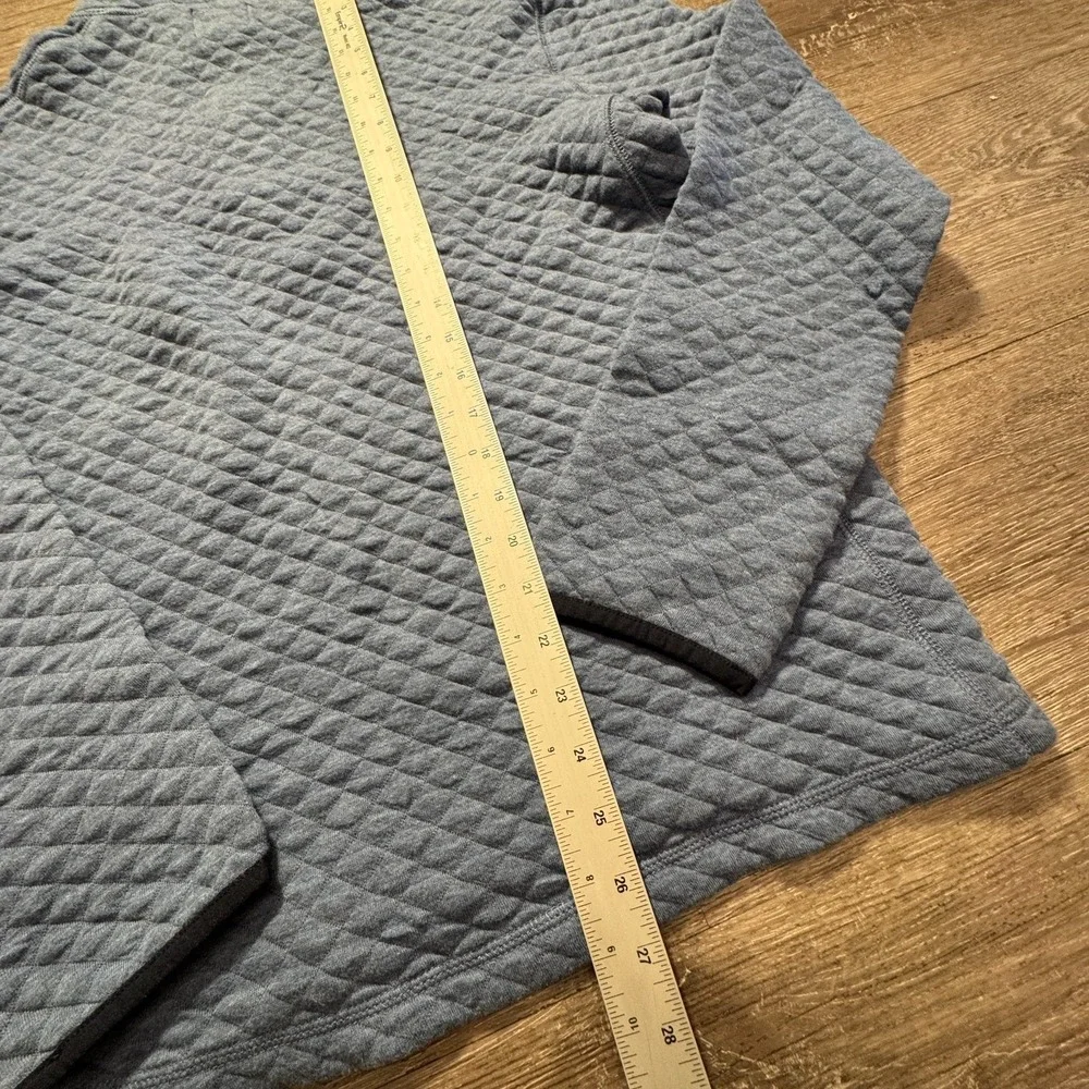 J Crew Sweater Mens Medium Blue Cotton Quilted Fleece Pullover 1/4 Zip BS847 New